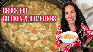 Easy Crock pot chicken and dumplings Recipe  With Secret Ingredient [upl. by Otinauj]