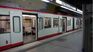 UBahn Nürnberg Bahnhof Rathenauplatz U2 amp Straßenbahn HD [upl. by Ahsimrac233]