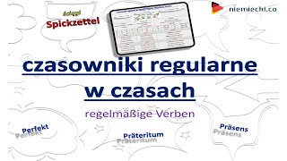 Czasowniki regularne w czasach Präsens Präteritum i Perfekt  Ściągi  Niemiecki dla początkujących [upl. by Conyers862]