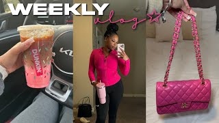 realistic weekly vlog skincare shopping trying Dunkins new pink velvet unboxing packages amp more [upl. by Luoar546]