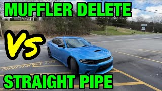 Dodge Charger RT 57L HEMI V8 MUFFLER DELETE Vs STRAIGHT PIPE [upl. by Aliac]