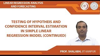 Testing of Hypotheis and Confidence Interval Estimation in Simple Linear Regression ModelContd [upl. by Affrica915]