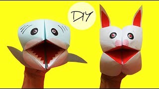 Hand puppets from paper  Toy animals DIY  Easy origami animals [upl. by Ennoid]