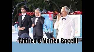 Andrea Bocelli and Matteo Bocelli Ave Maria Disney Holiday Filming Magic Kingdom 2018 [upl. by Linad]