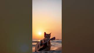 Cat playing guitar acoustic cat kucinglucuiimut catshorts funny pets kucinglucuterbaru [upl. by Vorster]