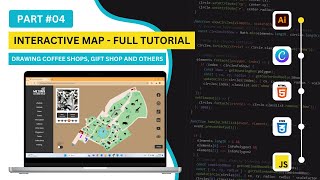 PART 4  INTERACTIVE MAP TUTORIAL 🔴 DRAWING HOUSES COFFEE SHOPS AND OTHERS IN ADOBE ILLUSTRATOR [upl. by Melena]