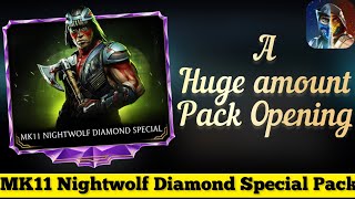 Once again I spend a Huge 🥺 MK11 Nightwolf Special Pack100 Guaranteed Diamond  MK Mobile [upl. by Lombardi]