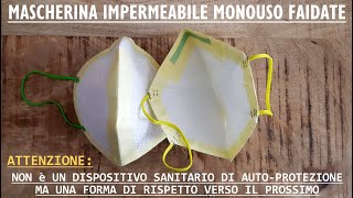 mascherina monouso fai da te 5 minuti senza cucire disposable mask DIY no sew StayHome [upl. by Lama]