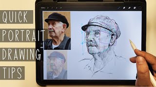 Simplified Portrait Drawing  Beginners  Quick Tips [upl. by Weisburgh]