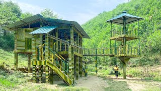 You Wont Believe This Single Mother Built a TWO STORY Bamboo House by Herself [upl. by Surat756]