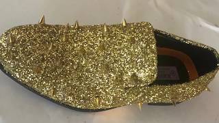 DIY Glitter Gold Spike Shoes [upl. by Anderer952]