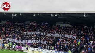 ‘Heartless Passionless Leaderless’  Rangers fans unveils banner in St Mirren clash [upl. by Enalahs]