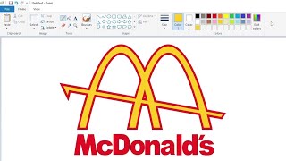 How to draw the McDonalds 1961 logo using MS Paint  How to draw on your computer [upl. by Ingrim]