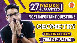 Guaranteed 27 Marks 🔥 Most Important Questions from GEOMETRY  Class 9 Maths  CBSE 2024 [upl. by Ecinnej]