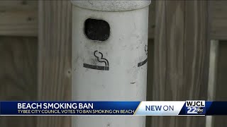 Tybee Island City Council approves beach wide cigarette ban [upl. by Goeger937]