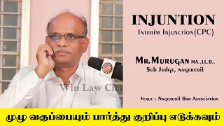 civiljudgeexam2023  Interim Injunction Civil class by MrMurugan Sub Judge at Nagercoil [upl. by Zilada170]