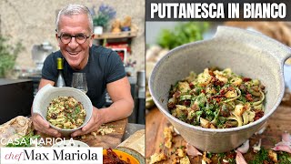 PASTA ALLA PUTTANESCA IN BIANCO  Ricetta VEGAN Facile e Veloce di Chef Max Mariola [upl. by Rdnaskela52]