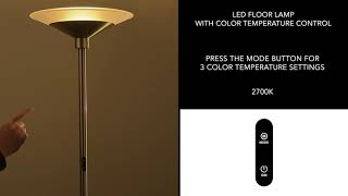 LED Floor Lamp with Temperature Control Video [upl. by Redyr641]