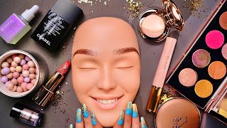 ASMR Golden Glam Makeup on Mannequin Whispered [upl. by Amlet]