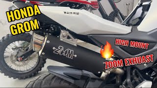 2018 Honda Grom Zoom High Mount Exhaust install [upl. by Arta]