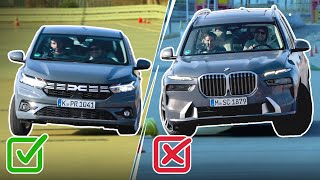 Das kann ein Dacia besser als ein BMW Dacia Sandero vs BMW X7 [upl. by Bowes]