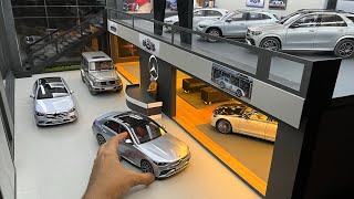 Mega MercedesBenz Car Collection 118 Scale  Mercedes Dealership Diorama  Diecast Model Cars [upl. by Nileuqay]