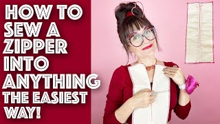 How To Sew a Zipper Into Anything The Easiest Way  Sew Anastasia [upl. by Yuzik]