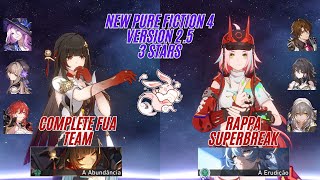 New Pure Fiction 4  Complete FUA Team and Rappa Superbreak Version 25 3 STARS  Honkai Star Rail [upl. by Ayekel]