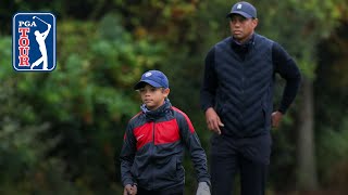 Tiger and Charlie Woods’ range session at PNC Championship [upl. by Parshall]