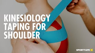 Kinesiology Taping for Shoulder Rotator Cuff  How To Strap a Shoulder with Kinesiology Tape [upl. by Mich]