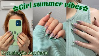 UNHAS INSPIRADAS EM UMA GIRL SUMMER Esmaltação unha verão💚☀️ [upl. by Yevol]