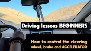 Driving lessons beginners how to control the steering wheel brake and accelerator [upl. by Shandee]