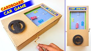 New cardboard Racing car game  how to make road fighter game at home  best school project [upl. by Bowler592]