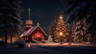 Christmas Eve Ambience 🎄 Silent Night at a Christmas Church Falling Snow amp Peaceful Holiday Sounds [upl. by Neehsar]