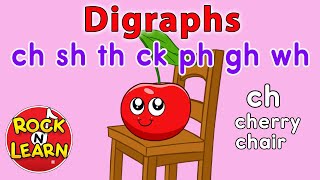 Digraphs  ch sh th ck ph gh wh  Rock N Learn Phonics Songs [upl. by Eyoj]