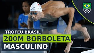 Troféu Brasil de Natação 2023  Leonardo de Deus vence os 200m borboleta masculino [upl. by Hedelman98]