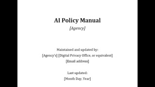 AI Policy Manual walkthrough [upl. by Ennoitna]