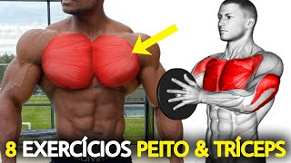 8 Exercícios Treino de Peito e Tríceps Completo  Utilizando apenas Halteres [upl. by Mitman]