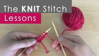 How to Knit the KNIT Stitch Knitting Lessons for Beginners [upl. by Hsoj]