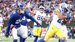 Mother of Rams Kyren Williams fends off eager Giants fan for sons touchdown ball [upl. by Glanville]