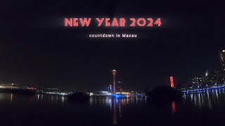 NEW YEAR 2024 Countdown in Macau  China  Fireworks Show  New Year Eve [upl. by Mendie]