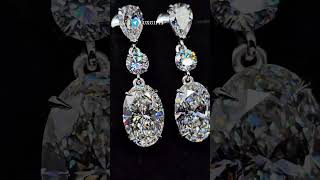 Oval diamond earrings Серьги бриллиант выращеные diamond бриллиант серьги сер [upl. by Nawrocki]