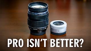 CHEAP Kit Lens vs PRO Lens Lumix 1232mm vs Olympus 1240mm f28 [upl. by Madson536]