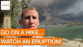 Hiker Witnesses Volcanic Eruption on Indonesian Island Storyful Crazy [upl. by Kearney183]