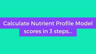 Nutrient Profile Model Online Calculator [upl. by Aremmat]