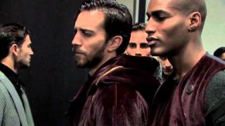 Giorgio Armani  2013 Fall Winter Mens Fashion Show Backstage [upl. by Nesmat]