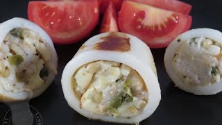 Recette des encornets farcis à la Scamorza [upl. by Erodroeht]