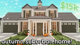 15k Bloxburg Autumn Suburban House Build 2 Story Tutorial [upl. by Akimahc32]