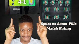 Spurs 41 Aston Villa Match Rating [upl. by Razal]