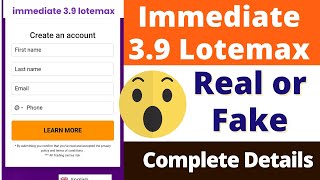 Immediate 39 Lotemax Real or Fake  Immediate 39 Lotemax Review  Scam or Legit  Trading Platform [upl. by Hasheem678]